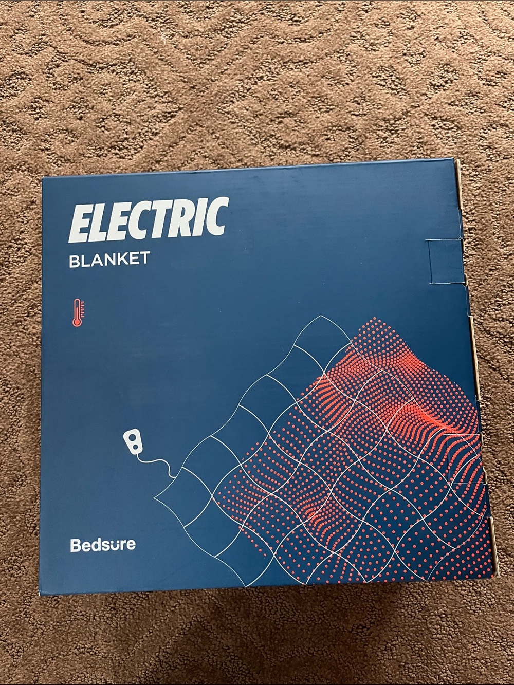 Bedsure Electric Blanket - Navy Blue Box with Red Accent